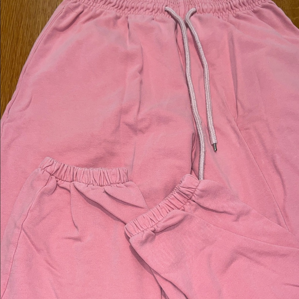 Pink Drawstring Sweat Pants - Picture 3 of 5